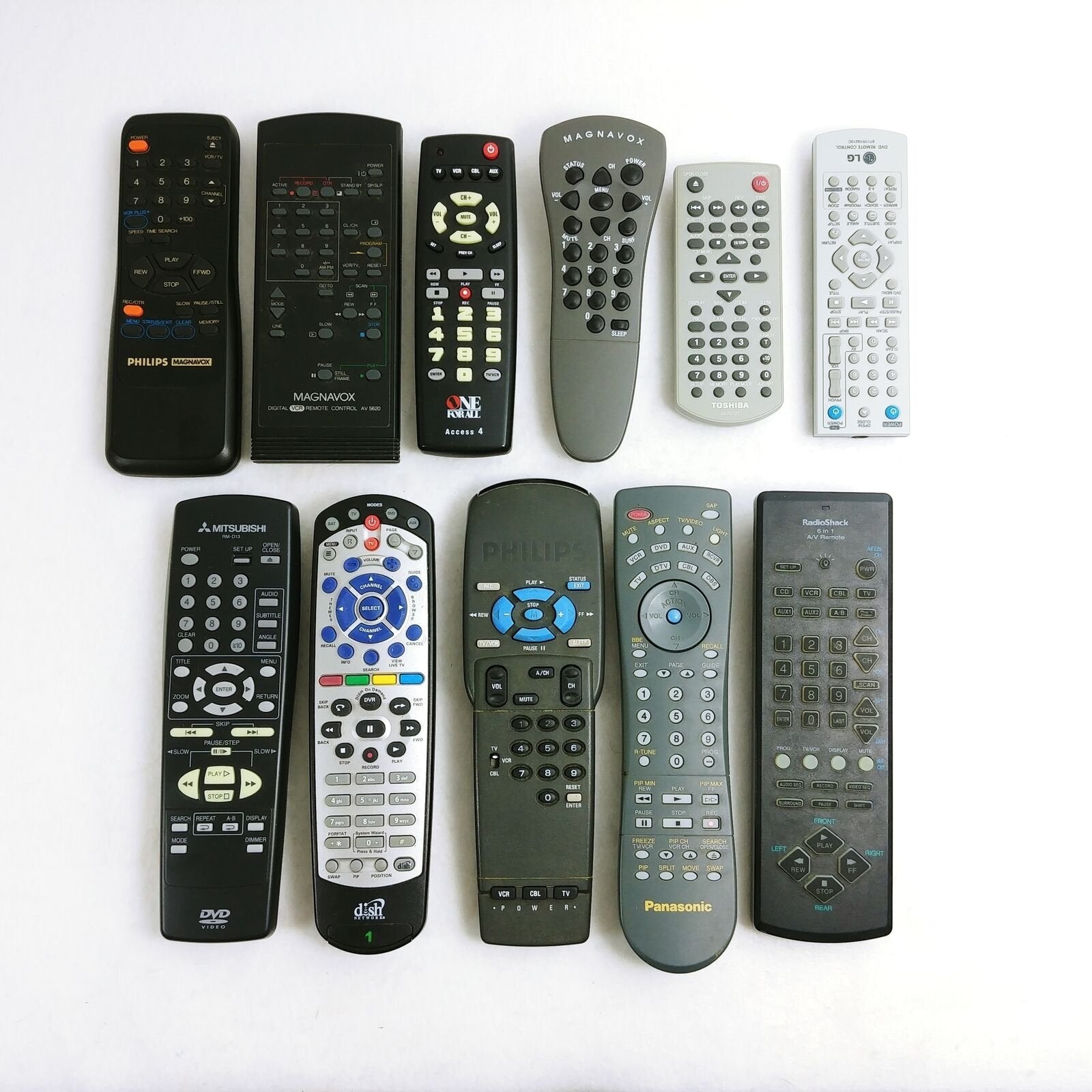 TV DVD Remote Controls Lot of 11 Assorted Brands - Untested