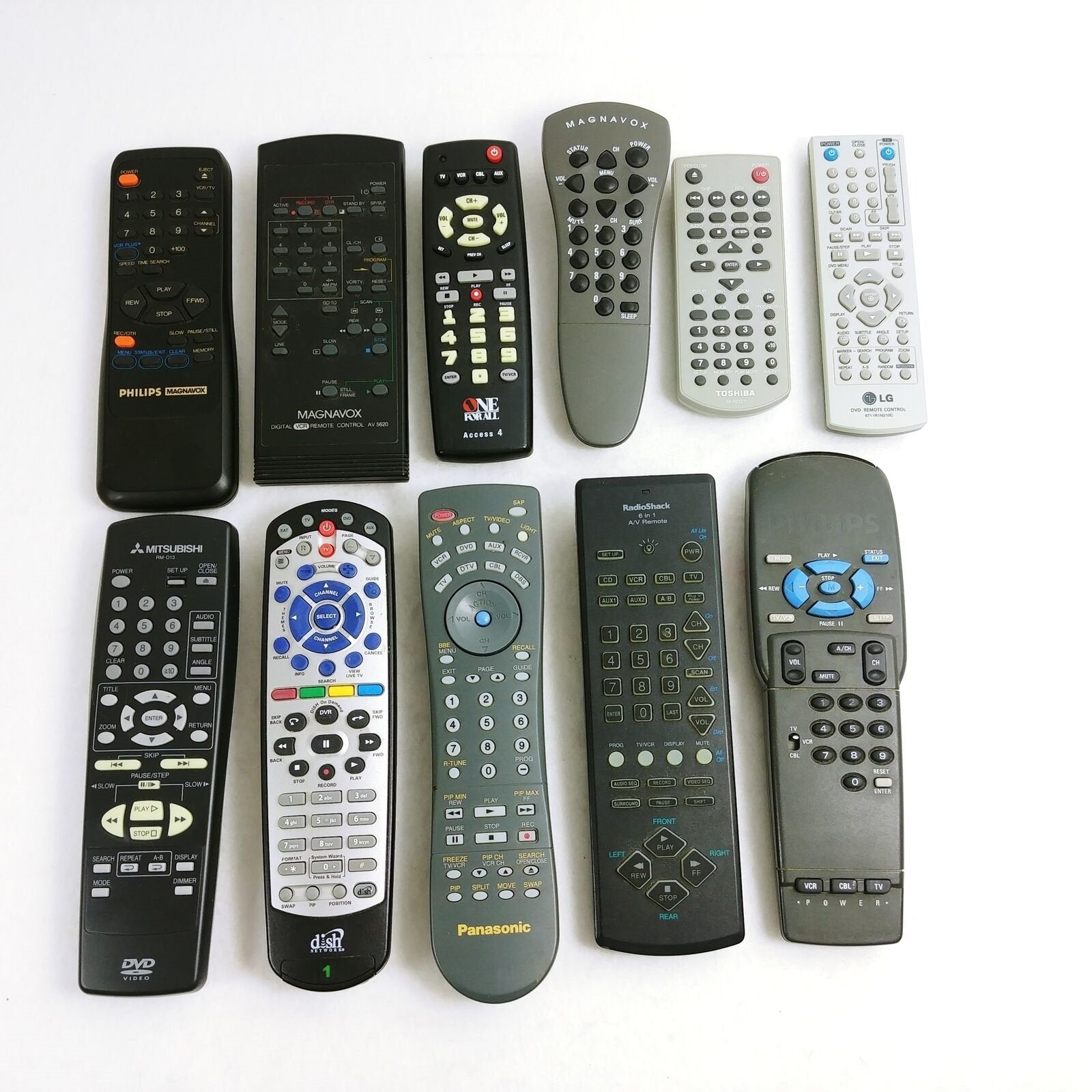 TV DVD Remote Controls Lot of 11 Assorted Brands - Untested