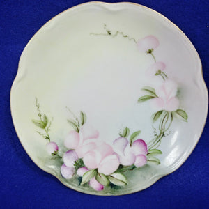 J and C Bavaria Collector Plate with Sweet Pea Design Hand Painted