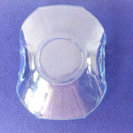 Load image into Gallery viewer, Candy Dish Candle Holder Blue Glass Folded Sides Decorative Handles Vintage
