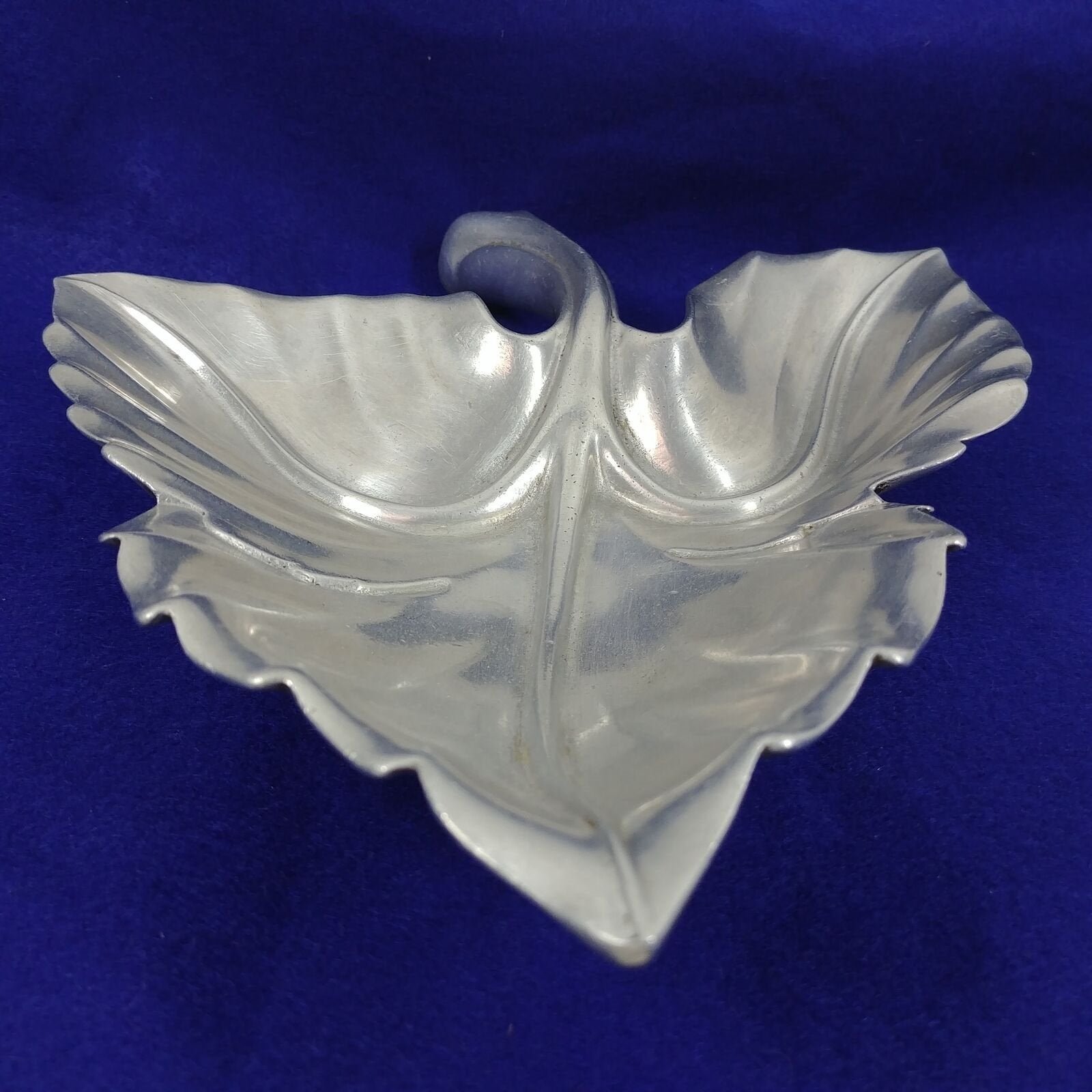 Bruce Cox Aluminum 12" Leaf Shaped Tray Signed and Numbered