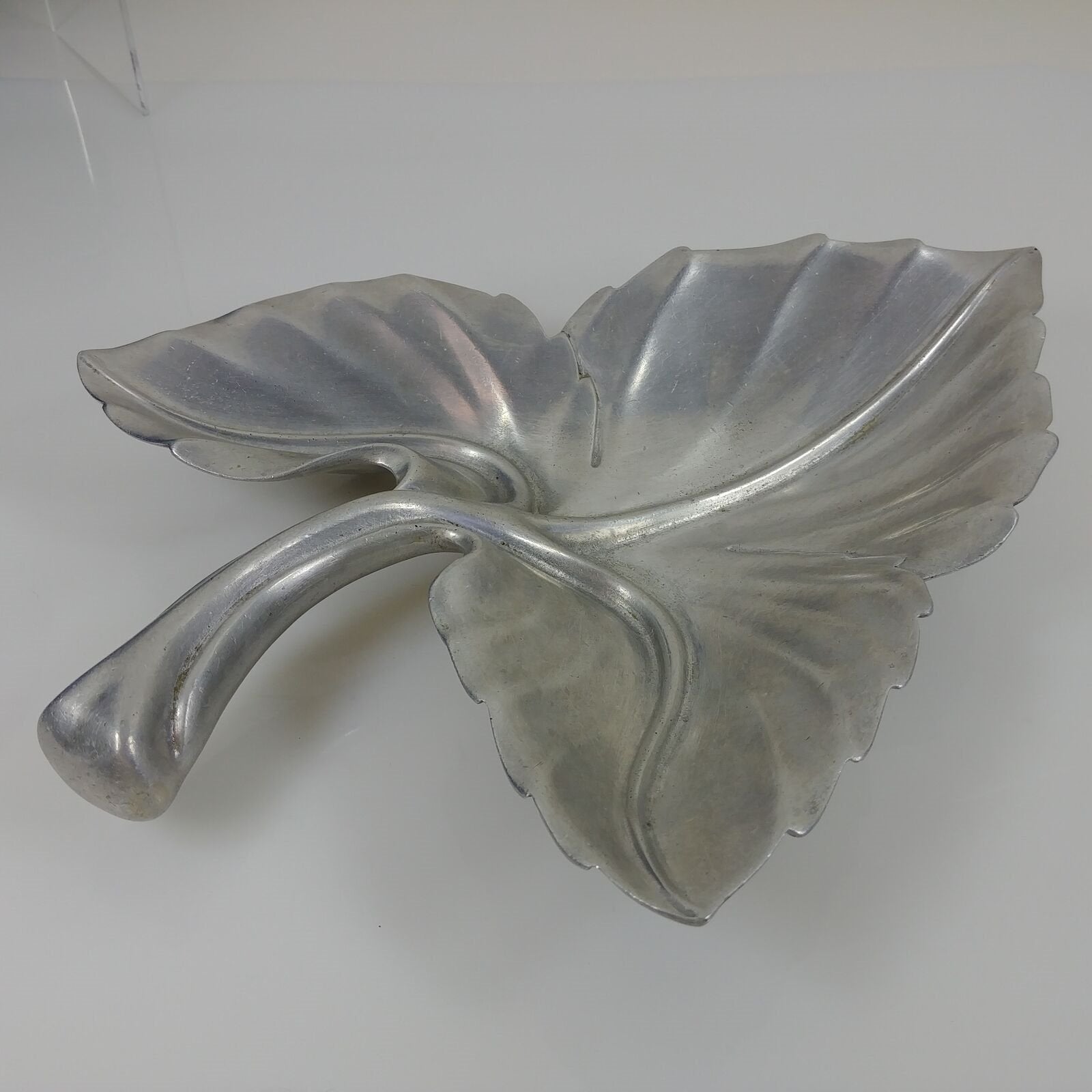 Bruce Cox Aluminum 12" Leaf Shaped Tray Signed and Numbered