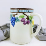 Load image into Gallery viewer, Mikasa Garden Harvest Majolica Raised Embossed Ceramic Pitcher 64 oz
