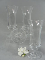 Load image into Gallery viewer, Juice Glasses Clear Tulip Shape on 8 Paneled Short Stem Base
