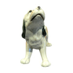 Load image into Gallery viewer, Dog Figurine Hand Painted Bone China Hallmark Stamped White Brown Vintage 4&quot; H
