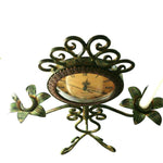 Load image into Gallery viewer, Clock Candelabra for Taper Candle Holders for Desk or Mantle Scrolled Steel 19&quot;
