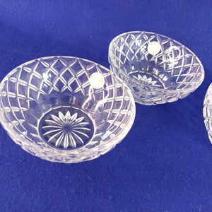 Lenox Bowl Crystal Diamond Criss Cross 5" Dia Original Decal Vintage Set of 3