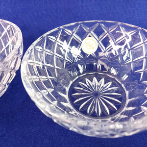 Lenox Bowl Crystal Diamond Criss Cross 5" Dia Original Decal Vintage Set of 3