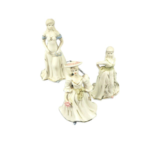 Female Figurines Victorian Ladies Vintage Porcelain K's Collection 3 pcs