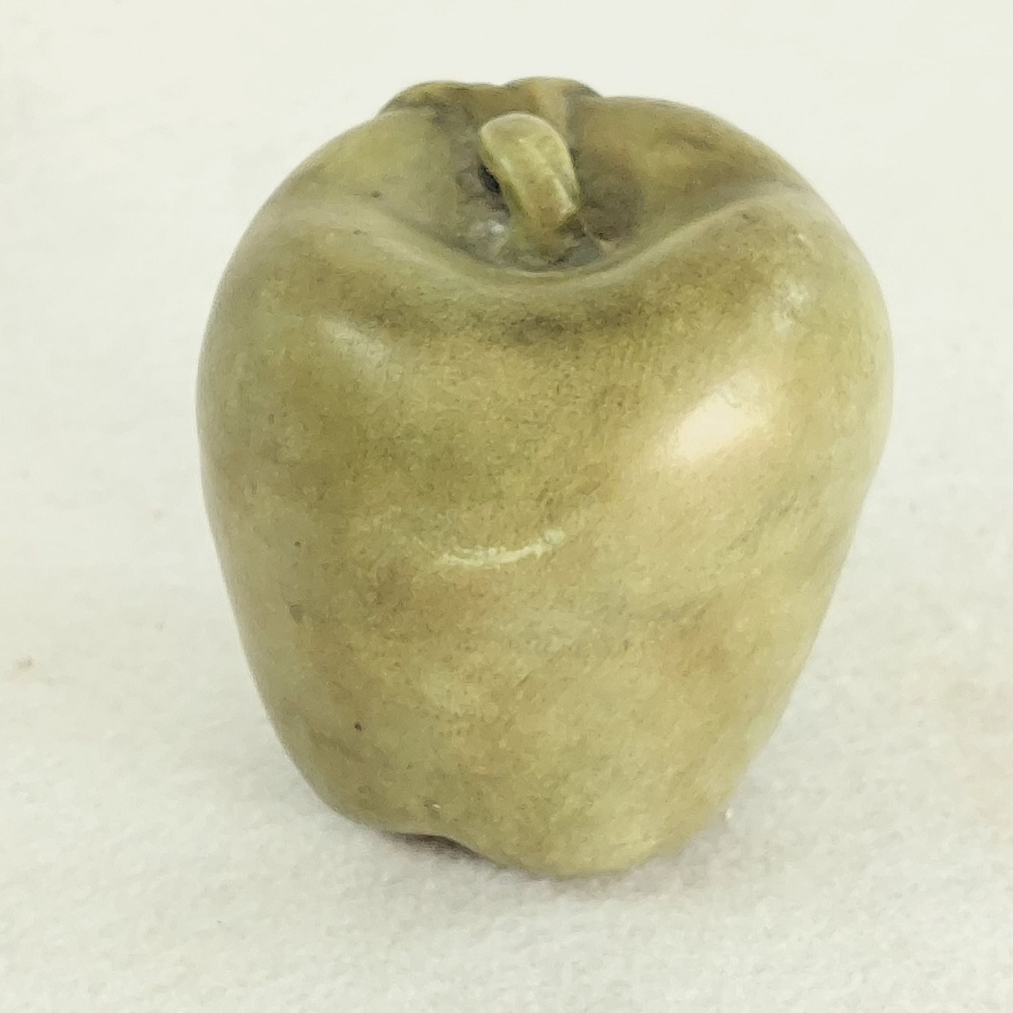 Faux Apple and Leaf Fruit Sage Green Ceramic Vintage Kitchen Home Decor 4"