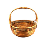 Load image into Gallery viewer, Basket Rattan Woven Reed Rope Sturdy Handle Vintage Centerpiece Home Decor 14&quot; H
