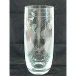 Load image into Gallery viewer, Vase Cylinder Clear Crystal Hand Etched Floral Design Vintage 10.75&quot;
