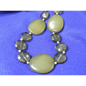 Necklace Ladies Fashion Jewelry Olive Green Vintage 32" Extendable