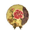 Load image into Gallery viewer, Asian Decorative Plate and Easel Stand Rose Floral Scallop Edge
