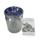 Load image into Gallery viewer, Glass Jam Honey Jar w Lid Geometric Cuts Vintage Kitchenware 5&quot;
