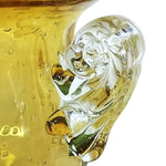 Load image into Gallery viewer, Vase Hand Blown Art Glass Amber Footed with Handles Vintage 5.75&quot;
