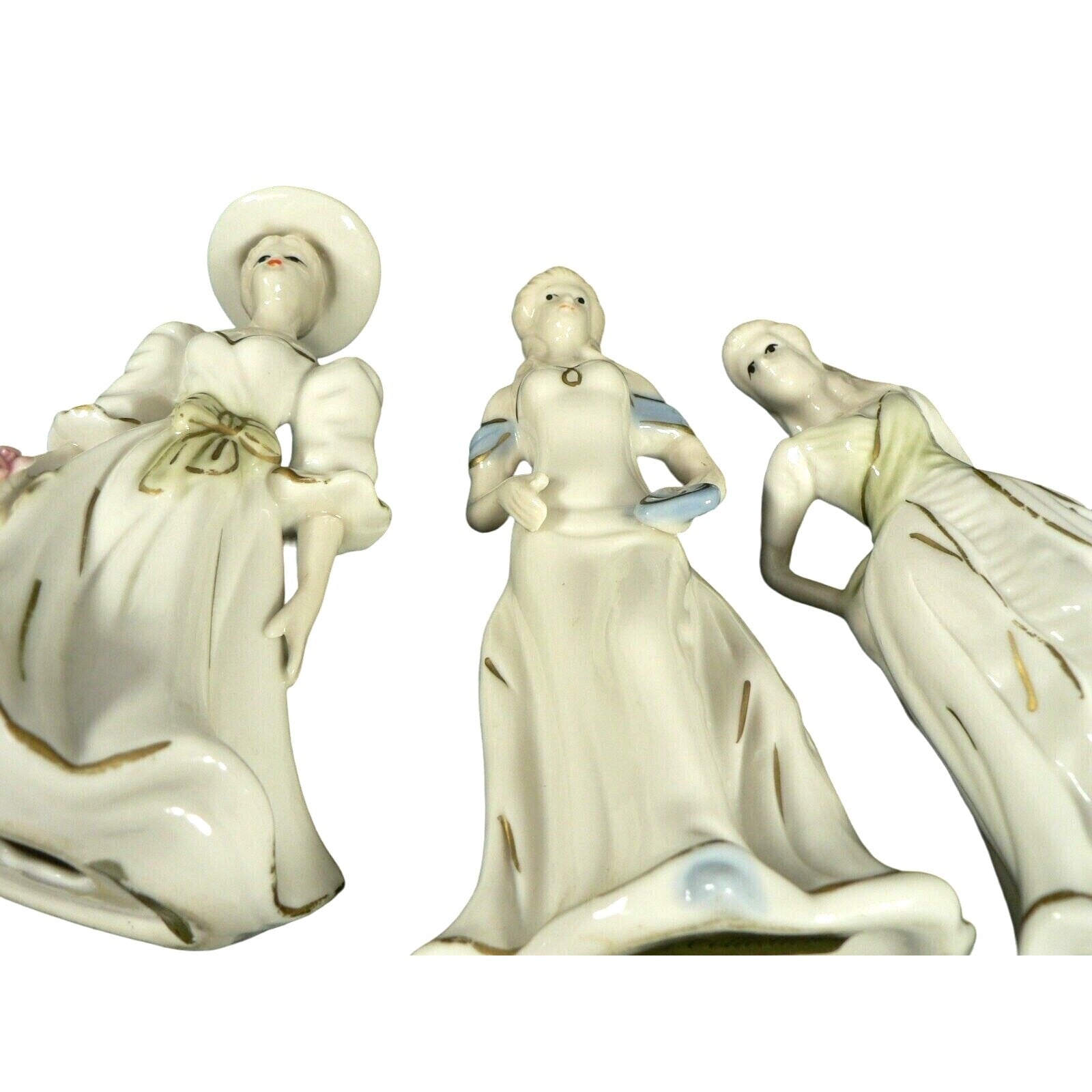 Female Figurines Victorian Ladies Vintage Porcelain K's Collection 3 pcs