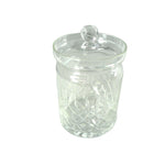 Load image into Gallery viewer, Glass Jam Honey Jar w Lid Geometric Cuts Vintage Kitchenware 5&quot;
