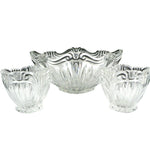 Load image into Gallery viewer, Crystal Bowls Serving Condiment Chip &amp; Dip Oval  3 pc set Scrolled Design
