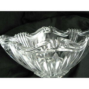 Crystal Bowls Serving Condiment Chip & Dip Oval  3 pc set Scrolled Design