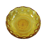 Load image into Gallery viewer, Compote Upcycled Pedestal Serving Bowl Vintage Amber Coin Dot 6.5&quot;
