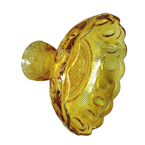 Compote Upcycled Pedestal Serving Bowl Vintage Amber Coin Dot 6.5"